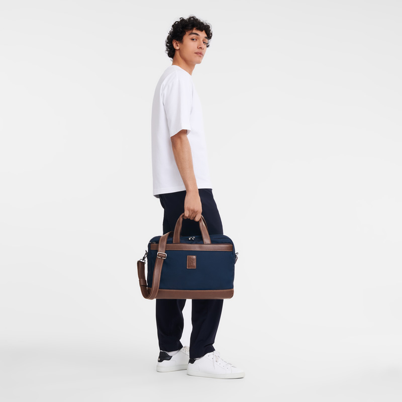 Pasta Longchamp Boxford L Briefcase Masculino Azuis | LC-MJNF9598