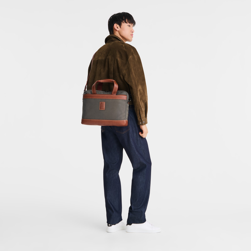 Pasta Longchamp Boxford S Briefcase Masculino Marrom | LC-QWMR8401