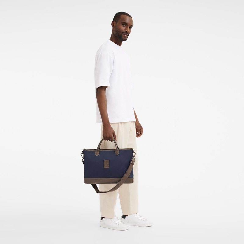 Pasta Longchamp Boxford S Briefcase Masculino Azuis | LC-XZIR9382