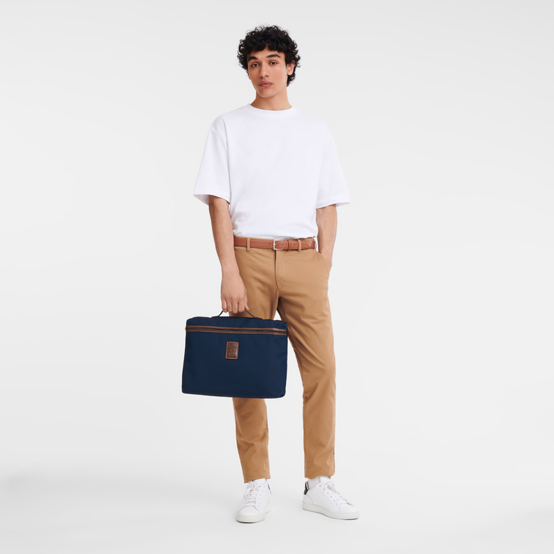 Pasta Longchamp Boxford S Briefcase Masculino Azuis | LC-AFCT7326