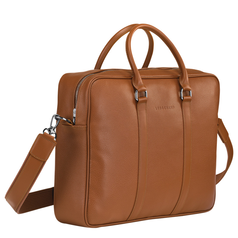 Pasta Longchamp Le Foulonné M Briefcase Feminino Caramel | LC-HYFU8768