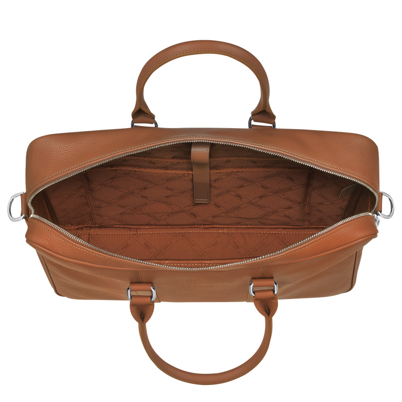 Pasta Longchamp Le Foulonné M Briefcase Feminino Caramel | LC-HYFU8768