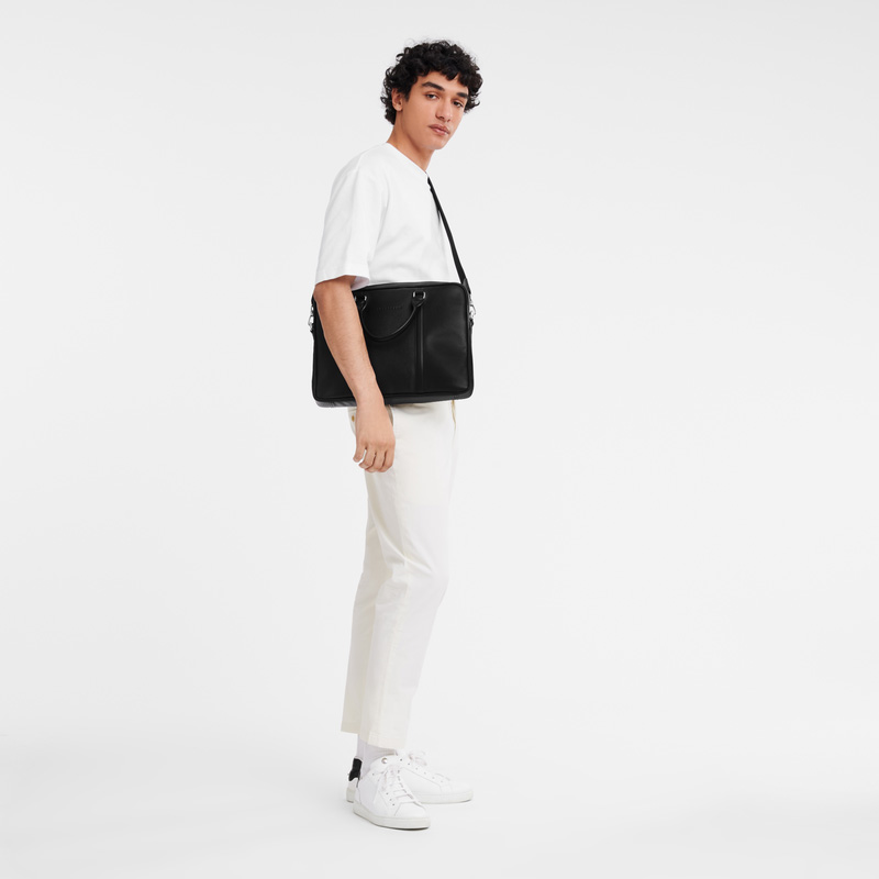 Pasta Longchamp Le Foulonné M Briefcase Masculino Pretas | LC-UNFC5723