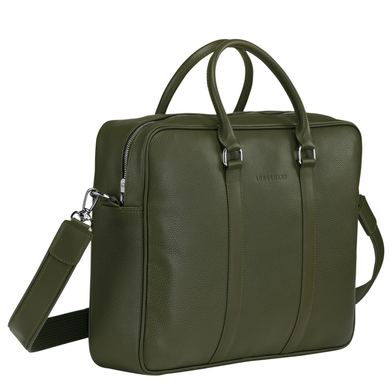 Pasta Longchamp Le Foulonné M Briefcase Masculino Caqui | LC-BAXA2617