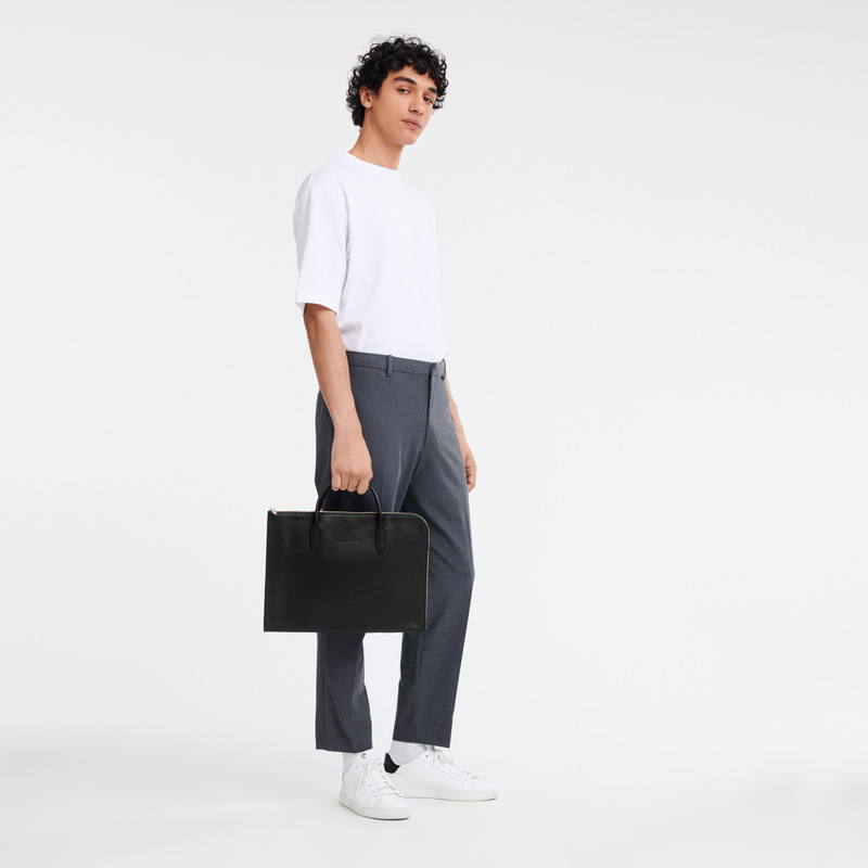 Pasta Longchamp Le Foulonné S Briefcase Feminino Pretas | LC-PFFW8474