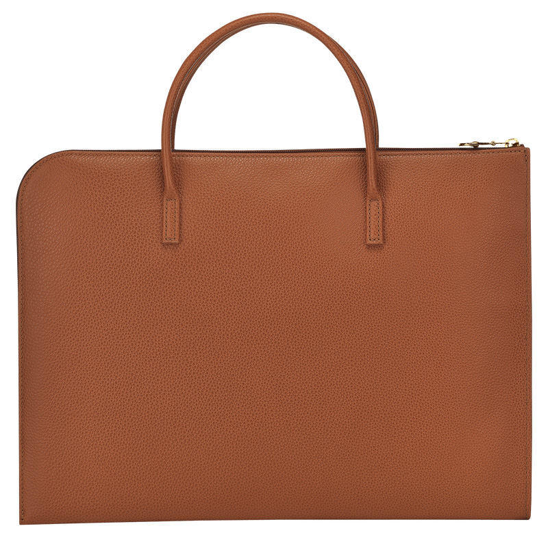 Pasta Longchamp Le Foulonné S Briefcase Feminino Caramel | LC-QLLP3767