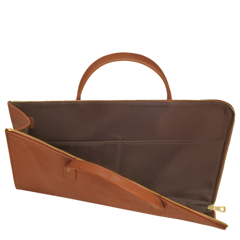 Pasta Longchamp Le Foulonné S Briefcase Feminino Caramel | LC-QLLP3767