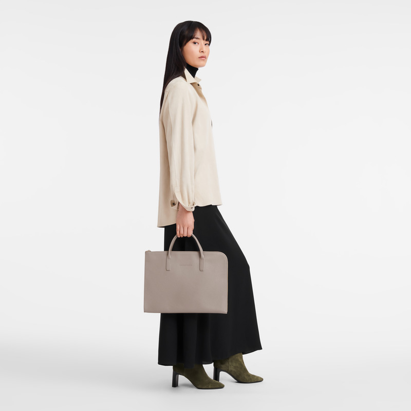 Pasta Longchamp Le Foulonné S Briefcase Feminino Turtledove | LC-BYQQ6236