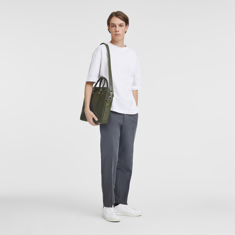 Pasta Longchamp Le Foulonné S Briefcase Feminino Caqui | LC-ILSV4648