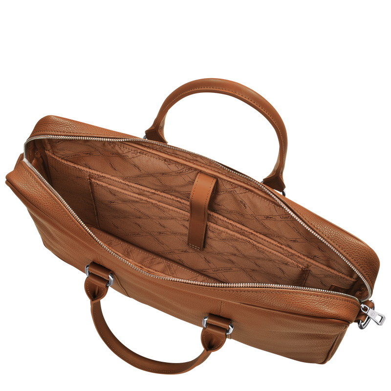 Pasta Longchamp Le Foulonné S Briefcase Masculino Caramel | LC-DEAL6659