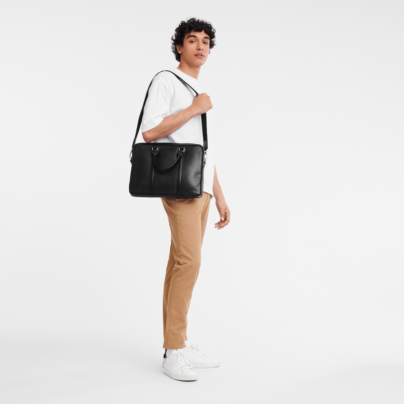Pasta Longchamp Le Foulonné XS Briefcase Masculino Pretas | LC-QZRQ6518