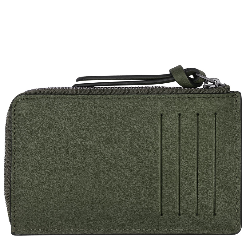 Porta Cartão Longchamp 3D Card holder Masculino Caqui | LC-IKIK1543