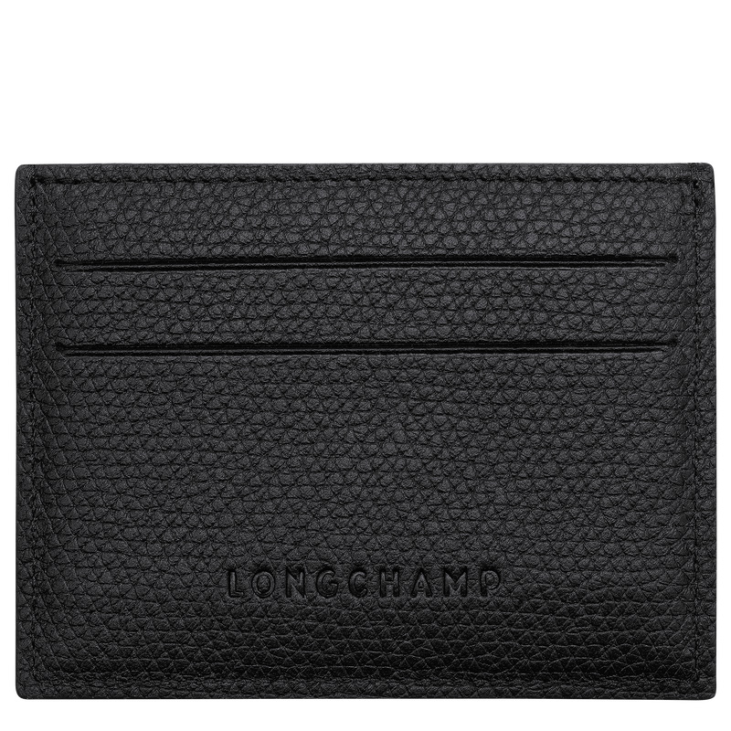 Porta Cartão Longchamp Le Roseau Card holder Feminino Pretas | LC-UMYB7250