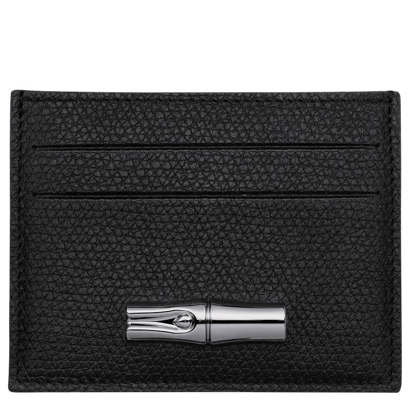 Porta Cartão Longchamp Le Roseau Card holder Feminino Pretas | LC-UMYB7250