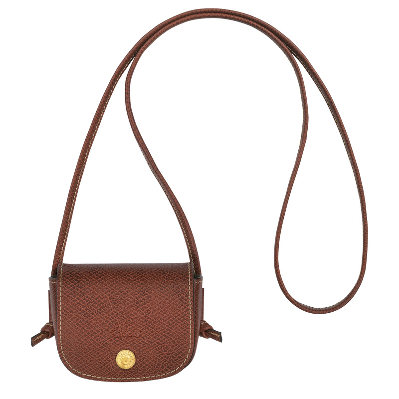 Porta Moedas Longchamp Épure Coin purse with leather lace Feminino Marrom | LC-XZQD6741