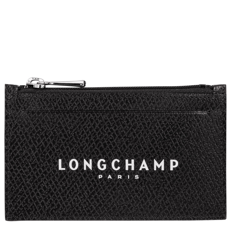 Porta Moedas Longchamp Le Roseau Essential Coin purse Feminino Pretas | LC-MGLM3922