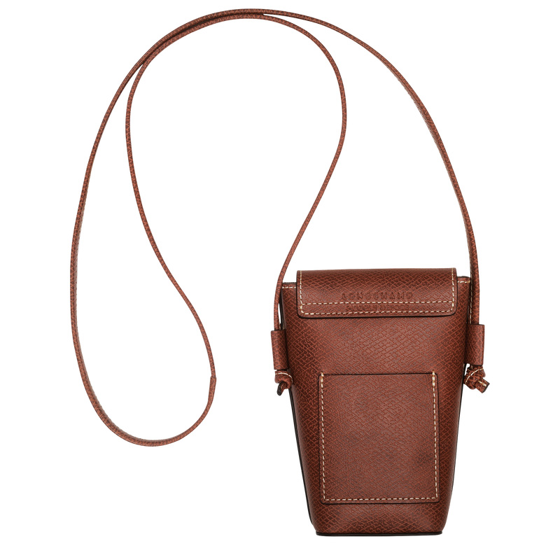 Pouches Longchamp Épure Phone case with leather lace Masculino Marrom | LC-ESMZ9356