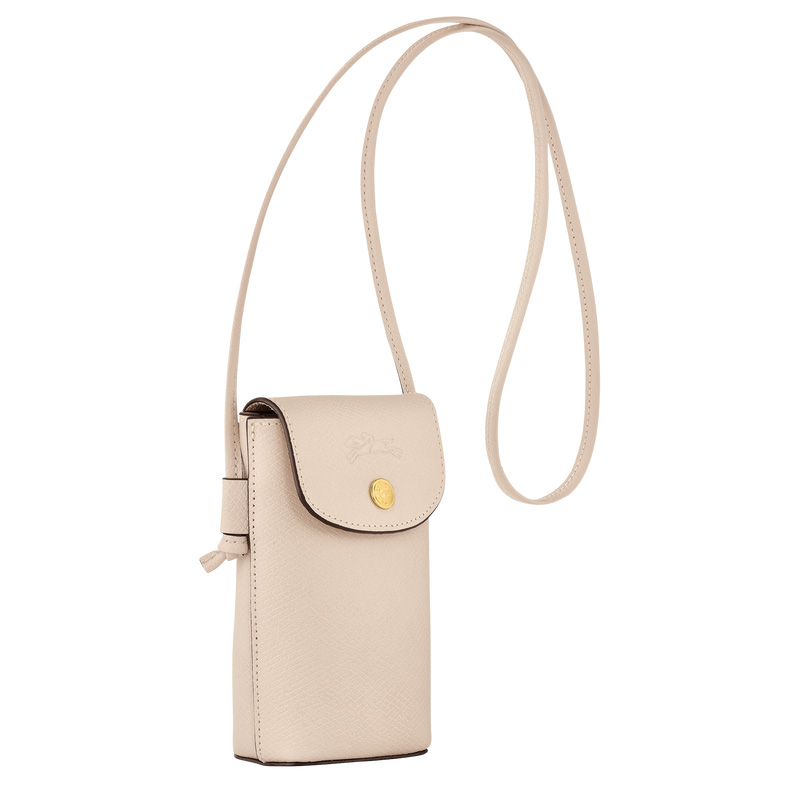 Pouches Longchamp Épure Phone case with leather lace Masculino Paper | LC-RQGD6350