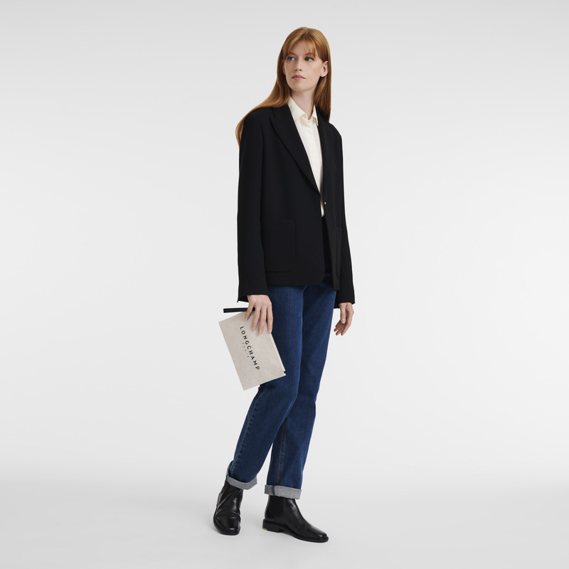 Pouches Longchamp Essential Pouch Feminino Ecru | LC-YRKD9527