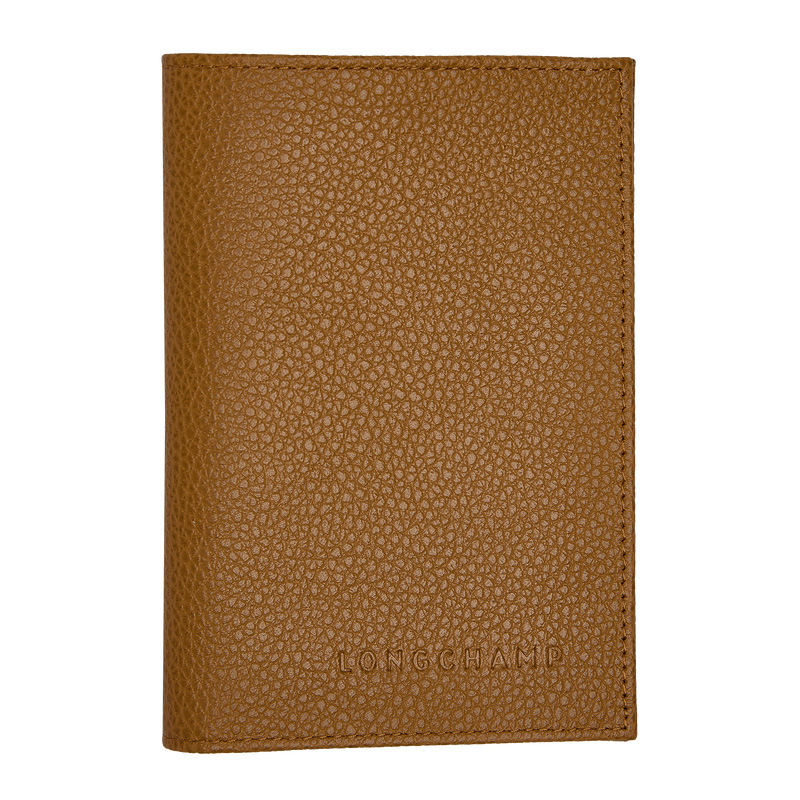 Pouches Longchamp Le Foulonné Passport cover Feminino Walnut | LC-RJNQ5034