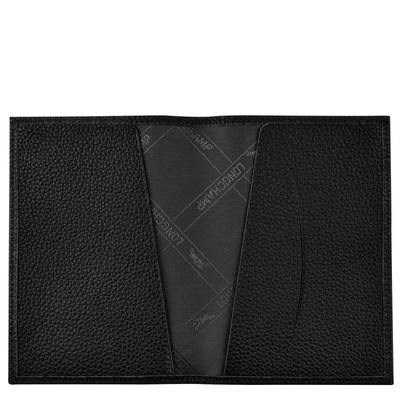 Pouches Longchamp Le Foulonné Passport cover Masculino Pretas | LC-XHWQ1496