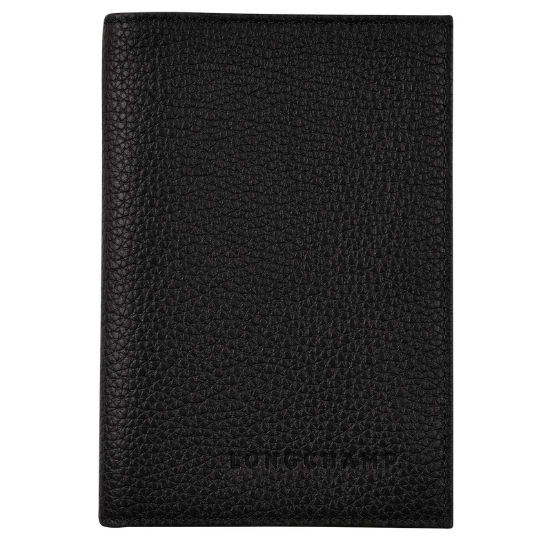 Pouches Longchamp Le Foulonné Passport cover Masculino Pretas | LC-XHWQ1496