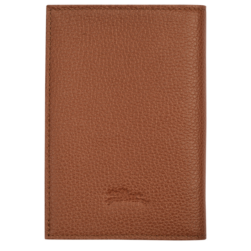 Pouches Longchamp Le Foulonné Passport cover Masculino Caramel | LC-IKNE5322