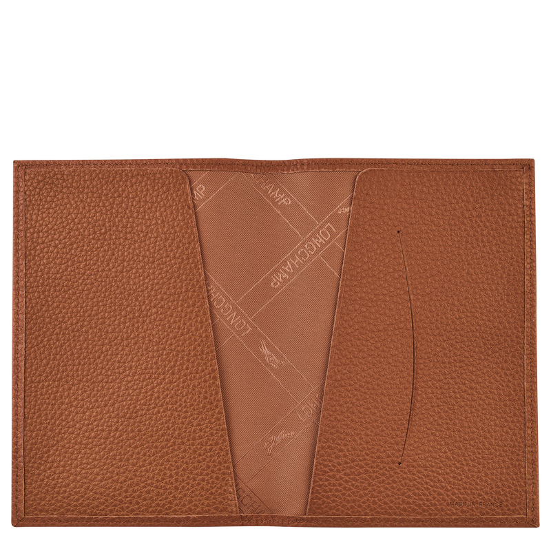 Pouches Longchamp Le Foulonné Passport cover Masculino Caramel | LC-IKNE5322