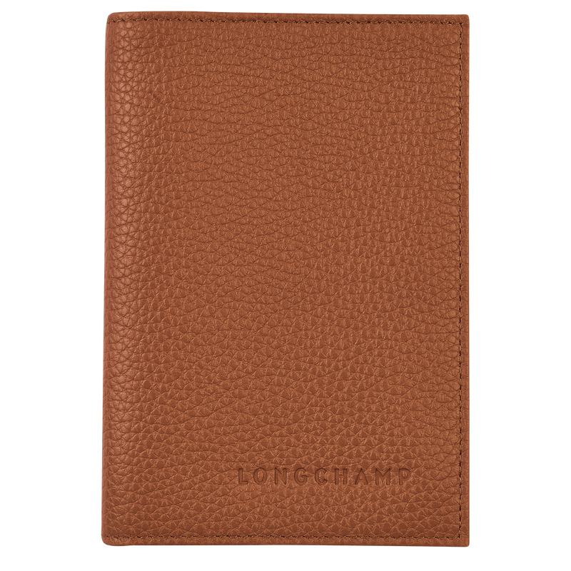 Pouches Longchamp Le Foulonné Passport cover Masculino Caramel | LC-IKNE5322