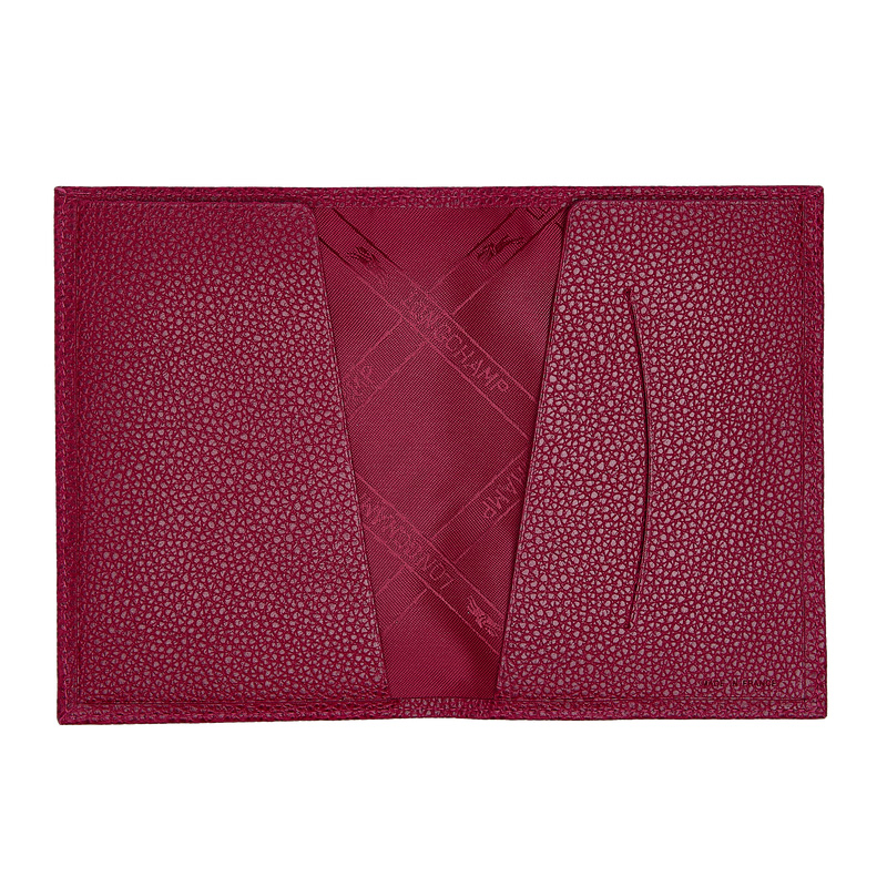 Pouches Longchamp Le Foulonné Passport cover Masculino Beetroot | LC-RKFE9121