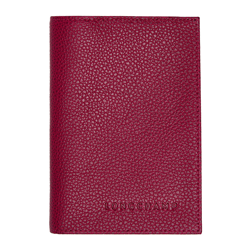 Pouches Longchamp Le Foulonné Passport cover Masculino Beetroot | LC-RKFE9121