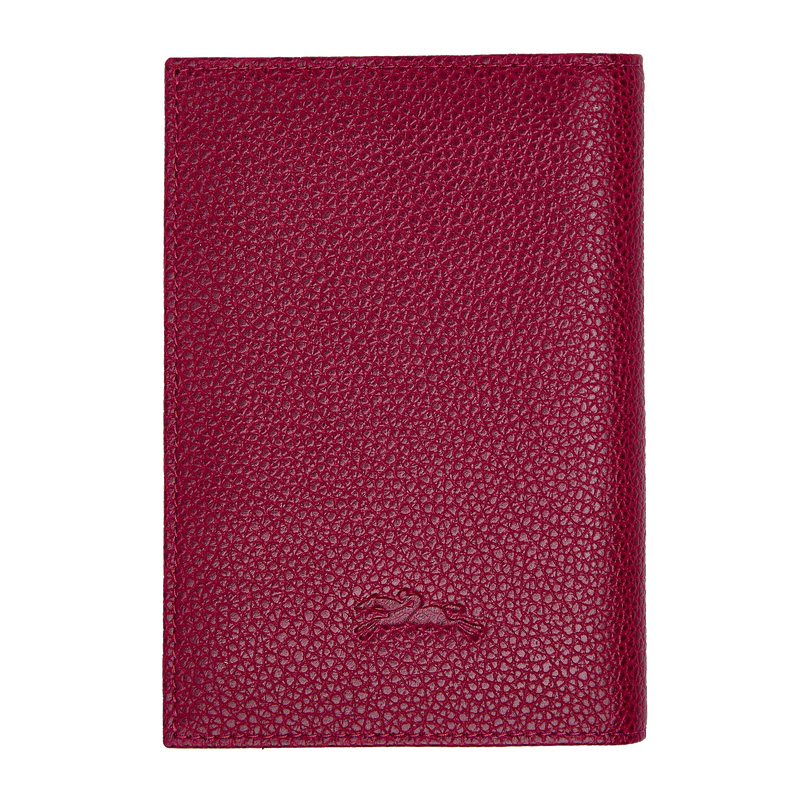 Pouches Longchamp Le Foulonné Passport cover Masculino Beetroot | LC-RKFE9121