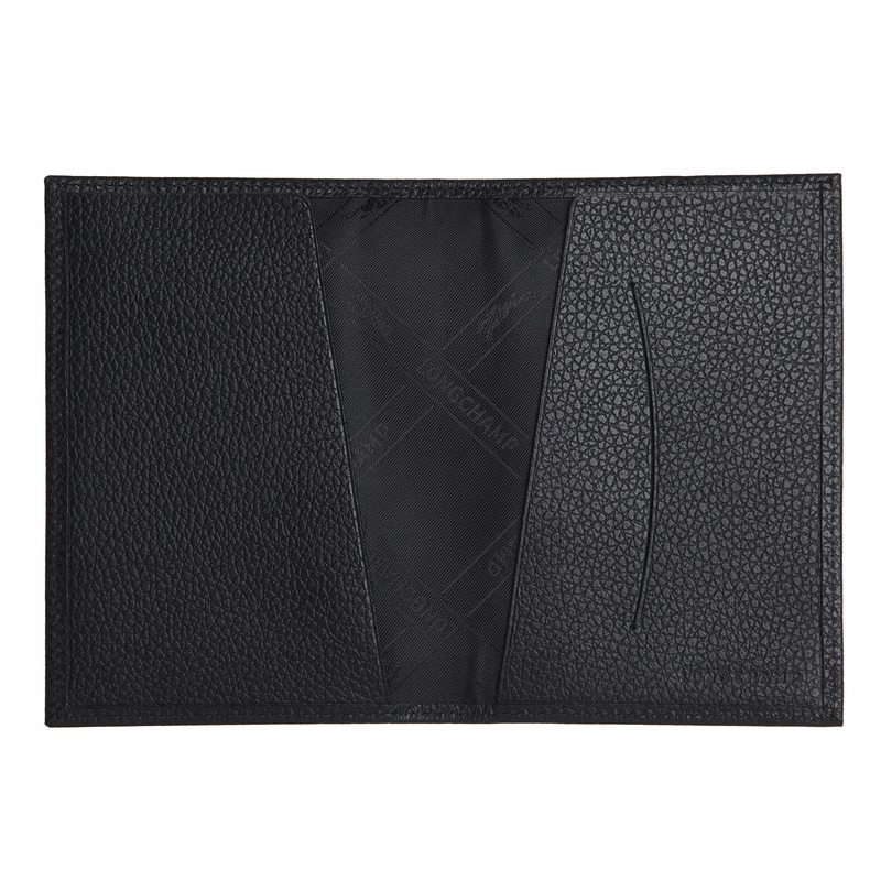 Pouches Longchamp Le Foulonné Passport cover Masculino Pretas | LC-SJKV7714