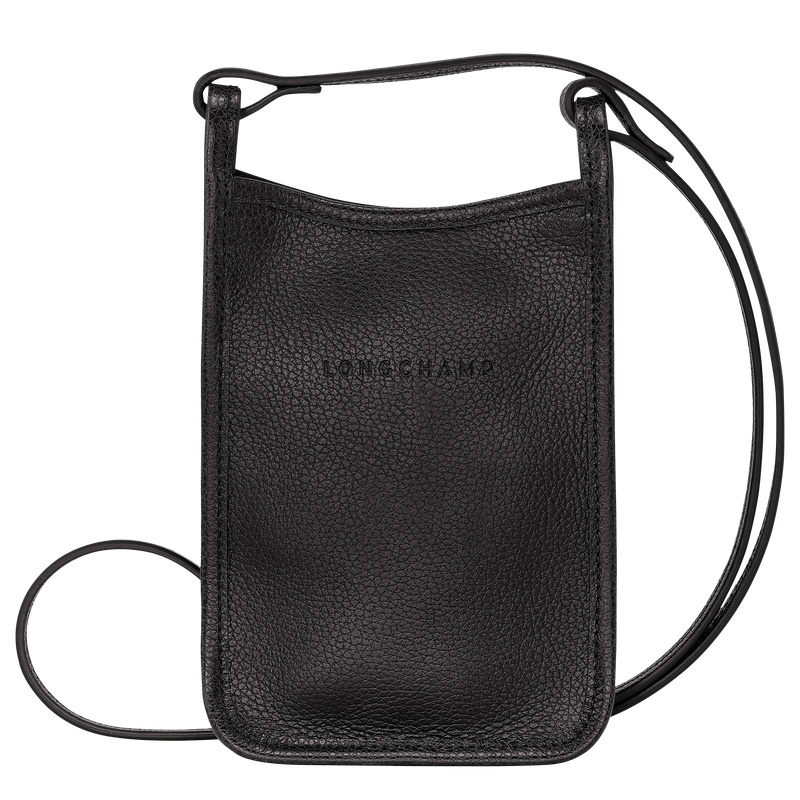 Pouches Longchamp Le Foulonné Phone case Masculino Pretas | LC-YETW6493