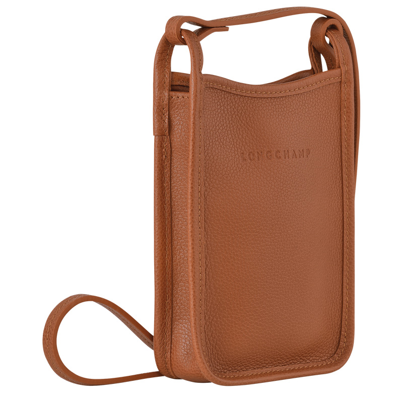 Pouches Longchamp Le Foulonné Phone case Masculino Caramel | LC-FHRX4091