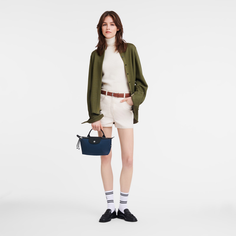 Pouches Longchamp Le Pliage Energy Pouch Feminino Azul Marinho | LC-QQMD6830