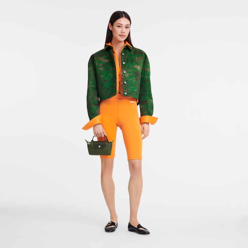 Pouches Longchamp Le Pliage Green Pouch with handle Feminino Forest | LC-ZZPP2545