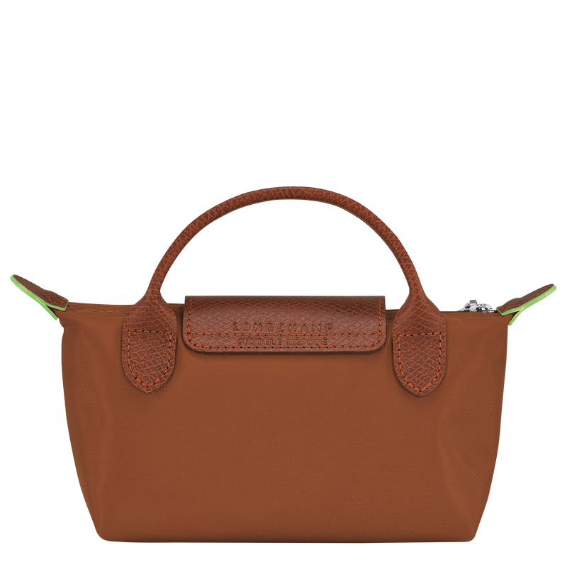 Pouches Longchamp Le Pliage Green Pouch with handle Feminino Cognac | LC-CFHG9408