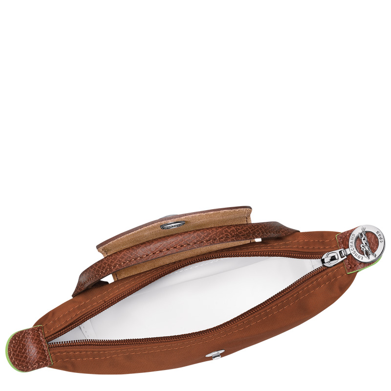 Pouches Longchamp Le Pliage Green Pouch with handle Feminino Cognac | LC-CFHG9408