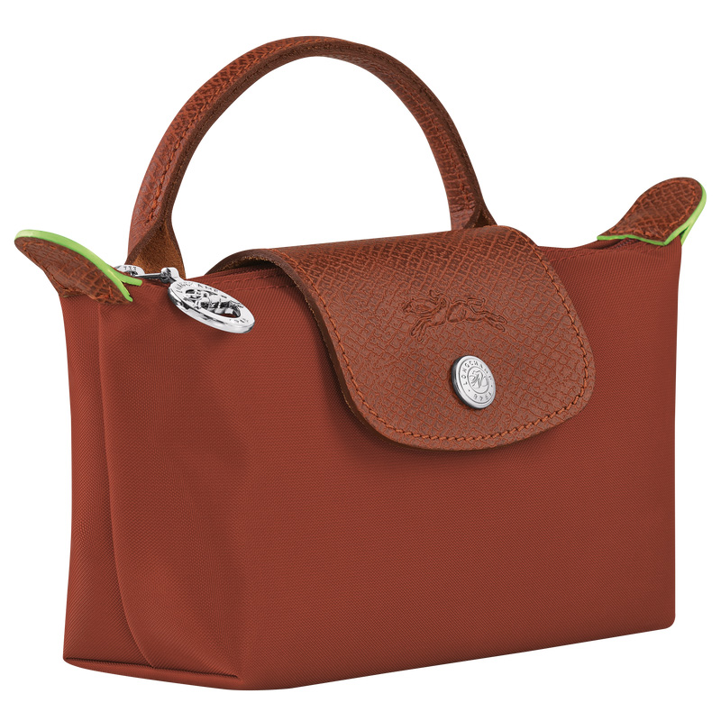 Pouches Longchamp Le Pliage Green Pouch with handle Masculino Chestnut | LC-NUUZ0062