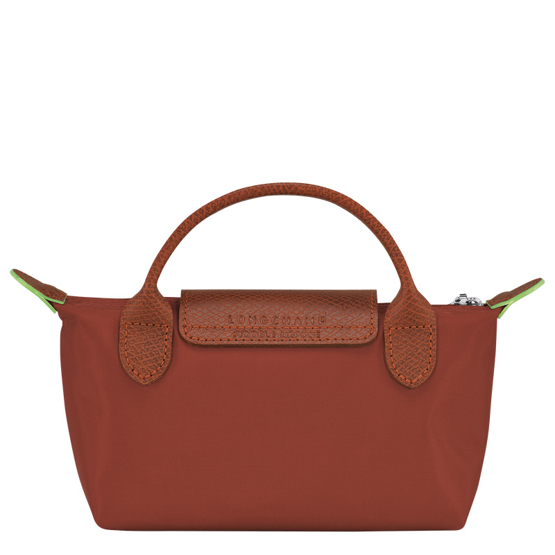 Pouches Longchamp Le Pliage Green Pouch with handle Masculino Chestnut | LC-NUUZ0062