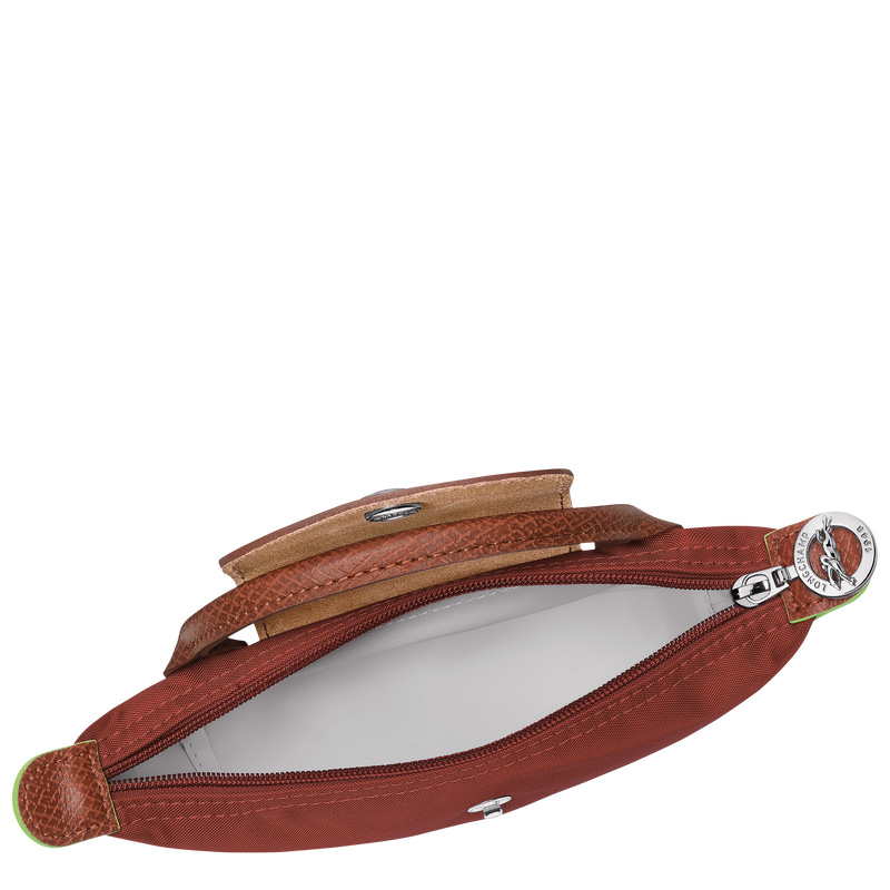 Pouches Longchamp Le Pliage Green Pouch with handle Masculino Chestnut | LC-NUUZ0062