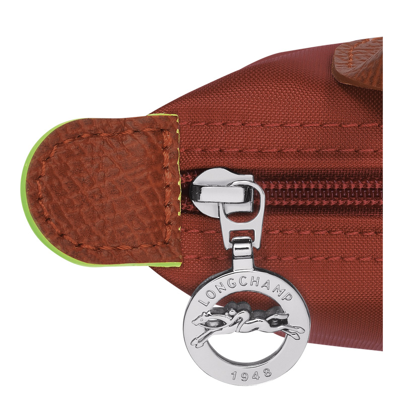 Pouches Longchamp Le Pliage Green Pouch with handle Masculino Chestnut | LC-NUUZ0062