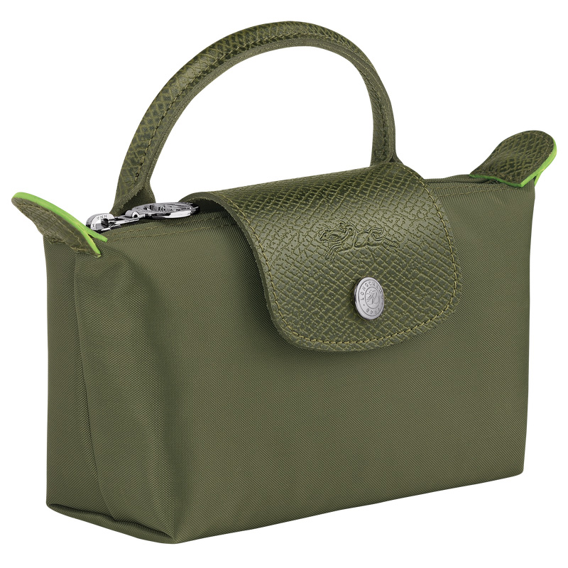 Pouches Longchamp Le Pliage Green Pouch with handle Masculino Forest | LC-JRMI9103