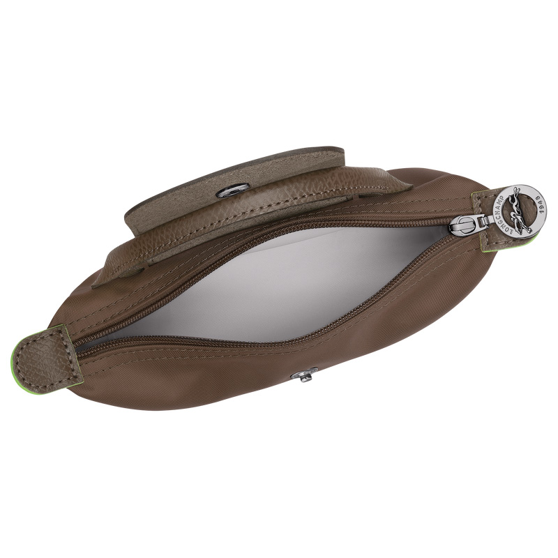 Pouches Longchamp Le Pliage Green Pouch with handle Masculino Terra | LC-VTOQ2849
