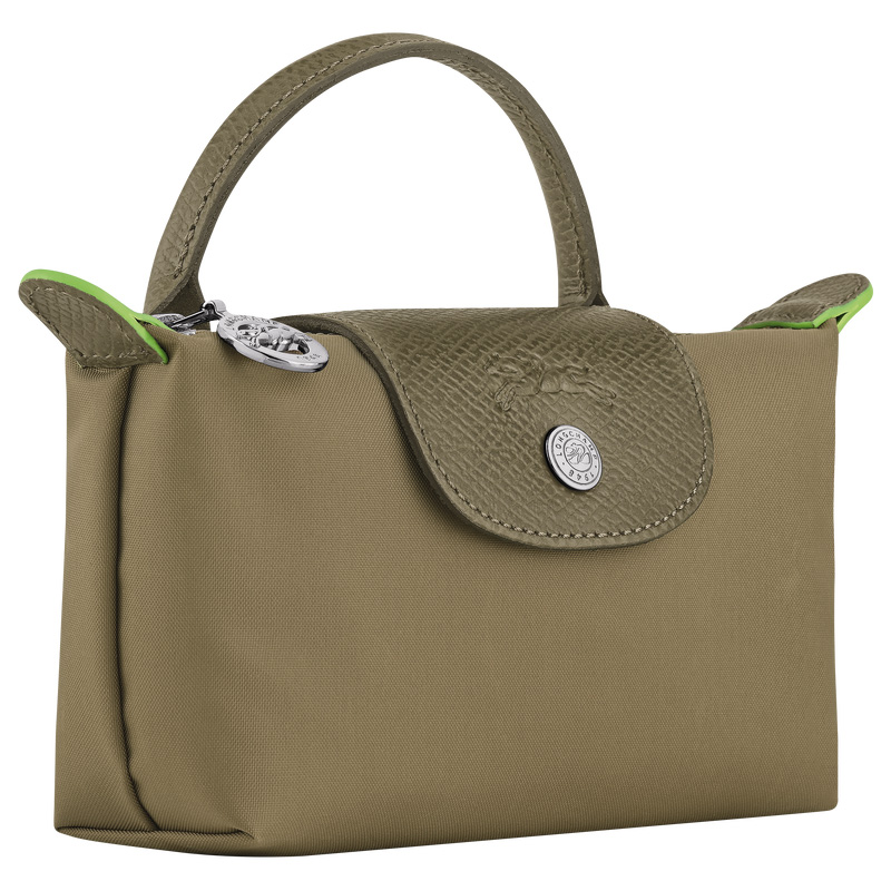 Pouches Longchamp Le Pliage Green Pouch with handle Masculino Artichoke | LC-VVCW4964