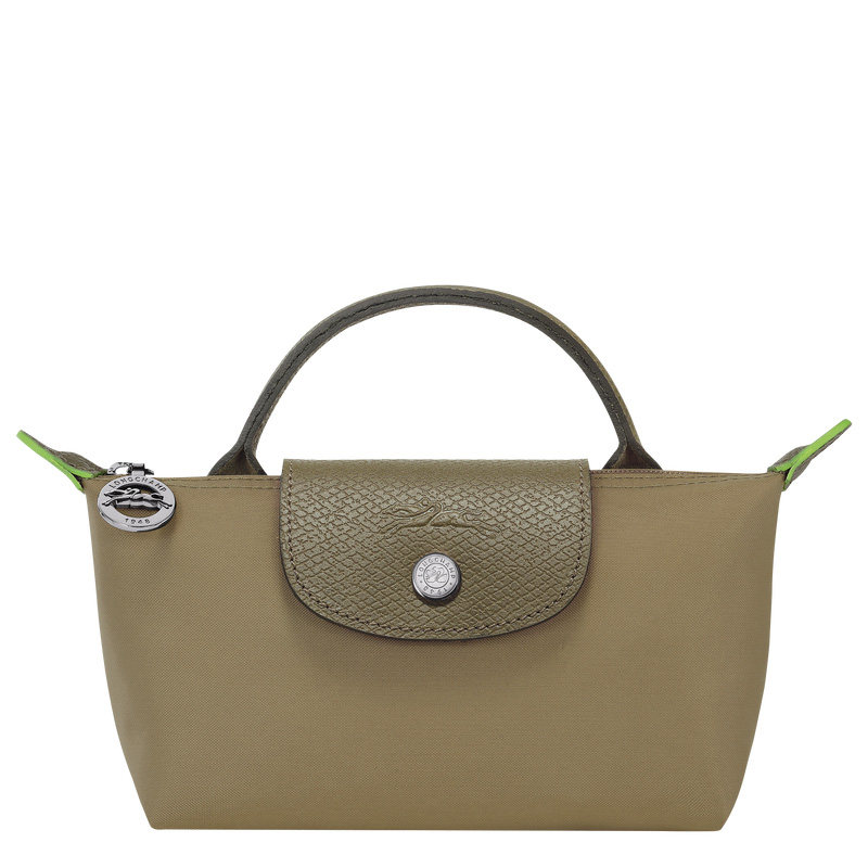 Pouches Longchamp Le Pliage Green Pouch with handle Masculino Artichoke | LC-VVCW4964
