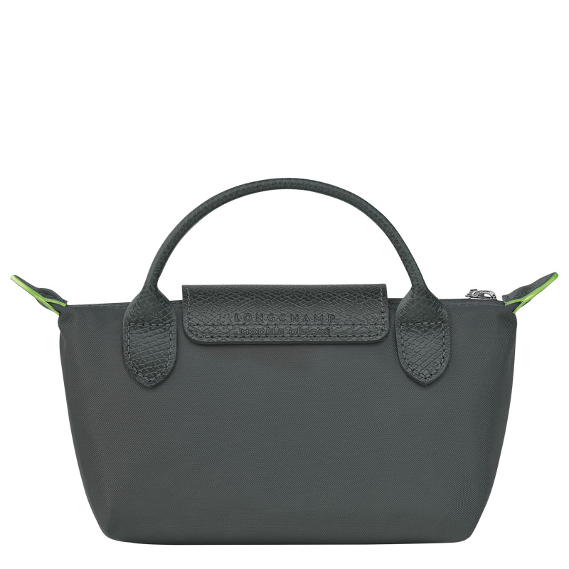 Pouches Longchamp Le Pliage Green Pouch with handle Masculino Graphite | LC-MBZD7695