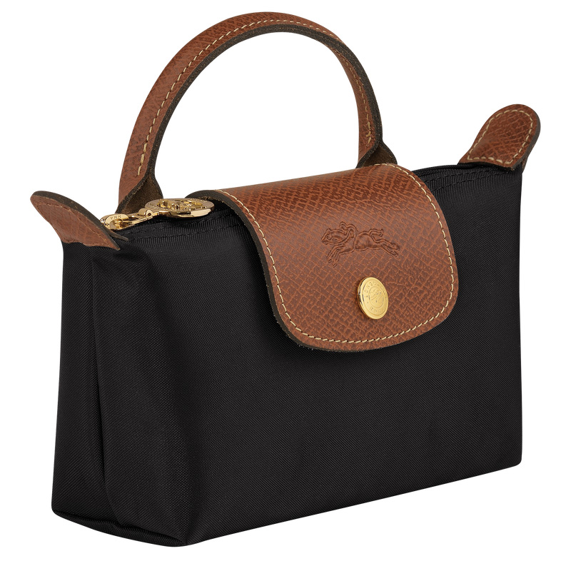 Pouches Longchamp Le Pliage Original Pouch with handle Feminino Pretas | LC-ZVJB4801