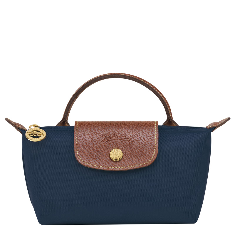 Pouches Longchamp Le Pliage Original Pouch with handle Feminino Azul Marinho | LC-MJPN9504